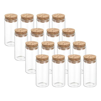 PATIKIL 25ml Glass Test Tubes with Caps Cork Stopper, 16 Pcs, 30x60MM - size: 25ml