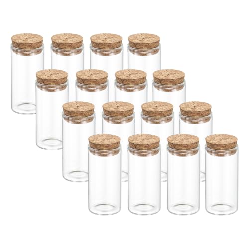 PATIKIL 25ml Glass Test Tubes with Caps Cork Stopper, 16 Pcs, 30x60MM - size: 25ml