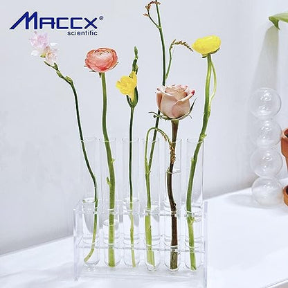 Glass Test Tubes with Cork and Brush, Vol.10ml/Dia.15x100mm, Pack of 50, 3.3 Borosilicate Glass, TTGS02-050 - style: 50pcs of Vol.10ml, with cork& brush