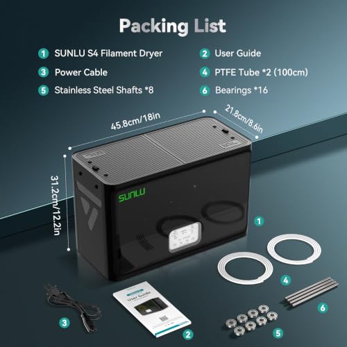 SUNLU Official Filament Dryer S4, for Nylon TPU PLA PETG ABS, (White) - style: Dry Box-S4 FilaDryer White