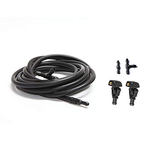 Front Windshield Washer Nozzles Kit for 2004-2013 Ford F150 - Replaces # 3W7Z17603AA Washer Jet and Fluid Hose with Connector
