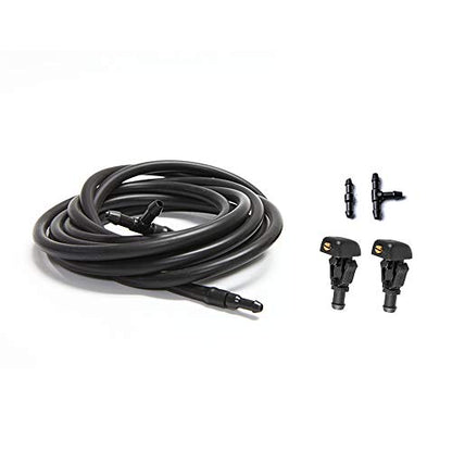 Front Windshield Washer Nozzles Kit for 2004-2013 Ford F150 - Replaces # 3W7Z17603AA Washer Jet and Fluid Hose with Connector