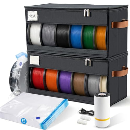 3D Printer Filament Storage Box, 2 Pack