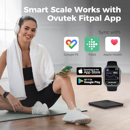 Ovutek Smart Scale for Body Weight Digital Bathroom Scale with BMI Body Fat - color: Black