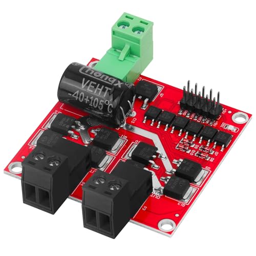 DC Motor Driver - L298 Dual H Bridge Motor Controller DC 6.5V-27V 7A Motor Regulator Board PWM Forward/Reverse/Brake 12V 24V Electric Motor Control Module Industrial 160W with Optocoupler Isolation