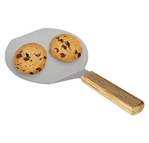 Extra-Large Stainless Steel Wide Spatula Turner Strong Wooden Handle - Dishwasher Safe Kitchen Utensil - Heavy Duty Oversized Metal Lifter Grilling, Cooking, Baking Cake & Cookies pancake spatula - size: 6.5" x 7.5"