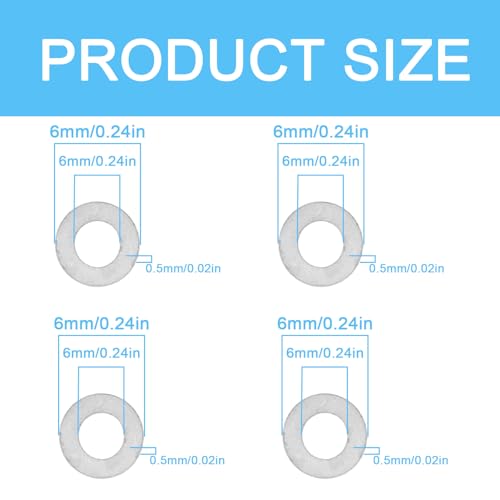 M3 x 6mm 304 Stainless Steel Shim Washers, Thin Spacers - size: M3X6