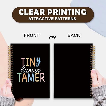 Teacher Journal Notebook Gift - Tiny Human Tamer , Funny Teacher Appreciation Gifts for Women Journal for Note Taking, Hardcover Spiral Notebook 5.5x8.3 Inch - color: Tiny human tamer