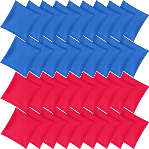 Foilswirl 36 Pcs 5" X 5" Nylon Bean Bags Bulk for Tossing, Blue,Red - color: Blue,red, size: 5" X 5"