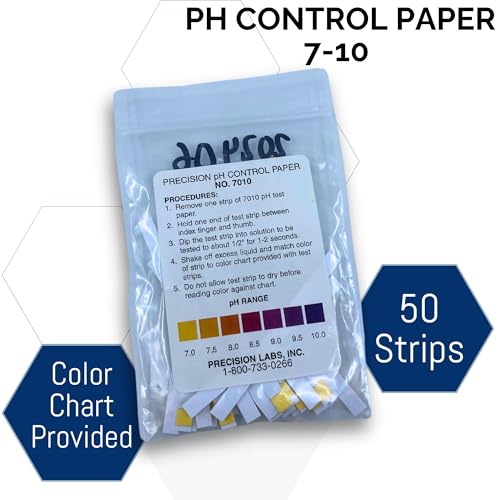 Eisco pH Test Strips 7-10, pH Strips for Water Testing, 0.5 Step Increments