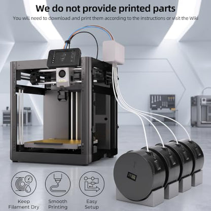3D Printer Dry Box Kit Compatible with Flashforge AD5X, Water-Proof and Dust-Proof Sealing Design Filament Spool Storage Container Boxes with Temp-Humidiity Moniitor, Not Include Print Part