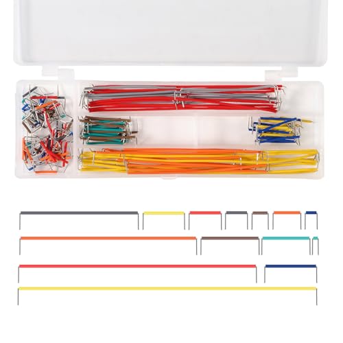 140 PCS Jumper Wire Cables Kit 14 Vaules Assorted Jumper Wire Breadboard Connecting Line Cables for Breadboard Prototyping Flexible Circuits - size: 140pcs