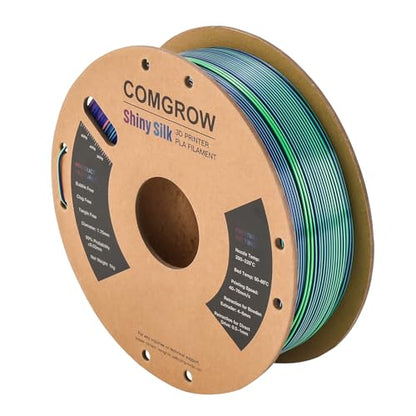 Comgrow Tri-Colors Silk PLA 3D Printer Filament - color: Blue & Green & Orange