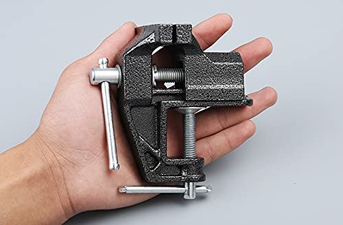 Mini Table Bench Vice Clamp for Jewelry Model Making DIY Repairs Modelling Painting and Crafting-Black (cast iron (32mm))