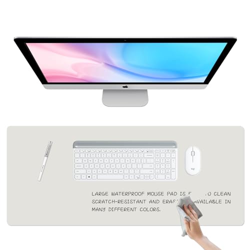Dry Erase Desk Mat, Erasable Writing White Board for Making Plans - color: Grey