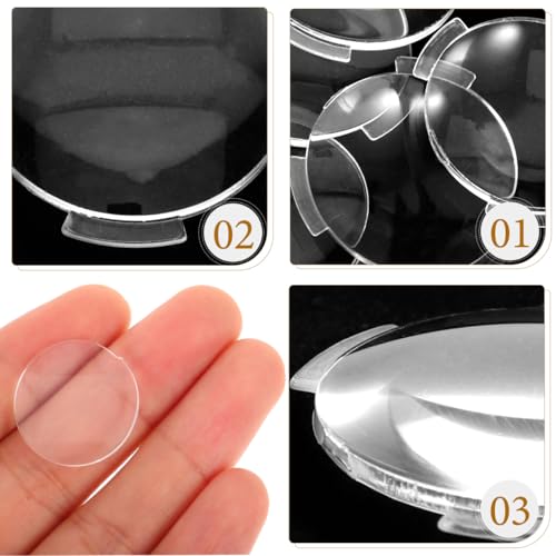 Biconvex VR Lenses, 20 Pack 25mm x 45mm Focal Length Double Convex Lens, Flanged Winged Design for DIY Virtual Reality Viewers, STEM Physics Science Projects, Clear Acrylic