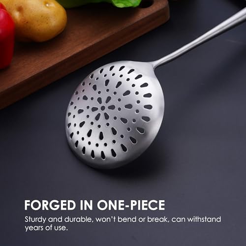 17″ Wok Spatula and Ladle, Skimmer Spoon - 304 Stainless Steel Wok Tool Set - color: 3-Pieces