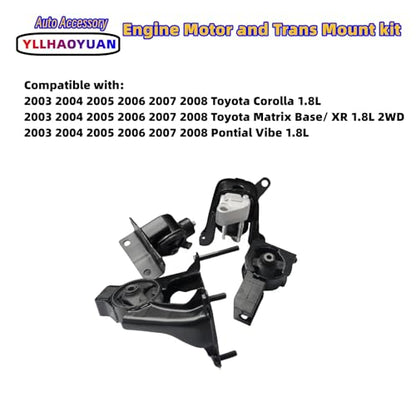 Yllhaoyuan Engine Mount Kit for 2003-2008 Corolla 1.8L - size: 2003-2008 Corolla 1.8L