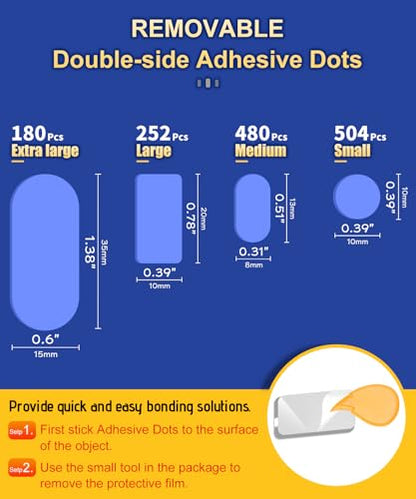 PHIXBEAR Removable Adhesive Dots, No Trace Museum Poster Mounting Putty - size: Large-Standard