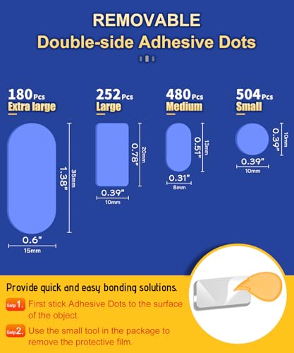 PHIXBEAR Removable Adhesive Dots, No Trace Museum Poster Mounting Putty - size: Large-Standard