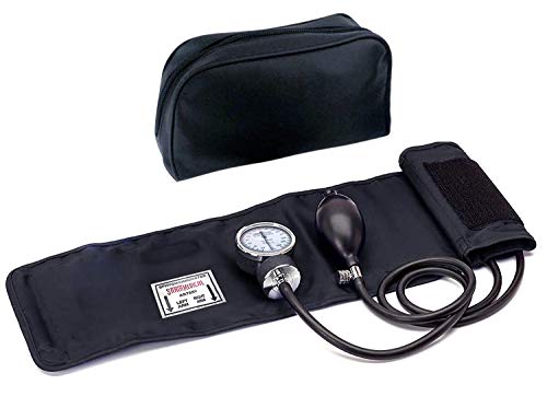 Santamedical Manual Blood Pressure Cuff - Adult Aneroid Sphygmomanometer - color: Black, size: Without Stethoscope
