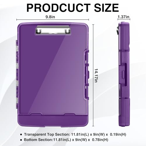 Sooez Original Clipboard with Dual Storage, Heavy Duty Clip Boards 8.5x11 - color: Purple