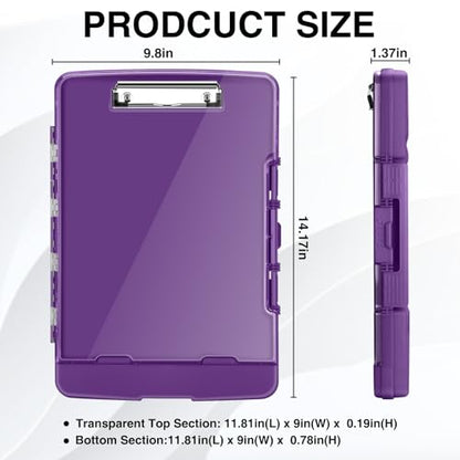 Sooez Original Clipboard with Dual Storage, Heavy Duty Clip Boards 8.5x11 - color: Purple