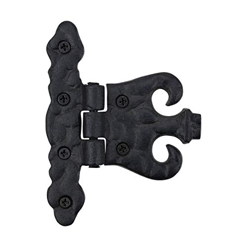 Renovators Supply Manufacturing Pack of 10 Cabinet Door Hinge with Hardware 4.5 in. Black Wrought Iron Rust Resistant Flush Mount Hinge for Cabinets - size: Pack of 10
