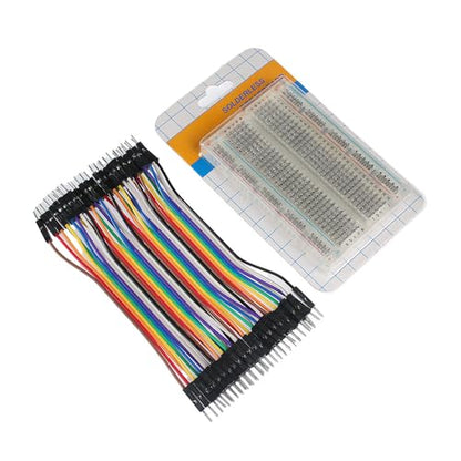 Breadboard Jumper Wires Kit Include 400 Tie Points Breadboards Male-Male 10CM 40Pin Jumper Wire - color: 400TieBreadboard-JpWire40Pin