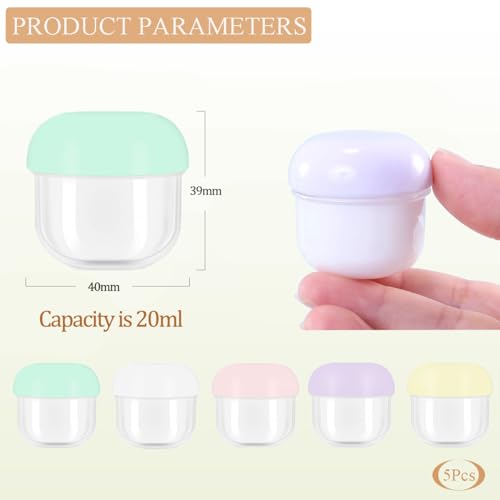 5 Pcs 20ml Small Travel Containers Portable Storage Jars - size: 20ml