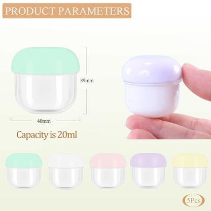 5 Pcs 20ml Small Travel Containers Portable Storage Jars - size: 20ml