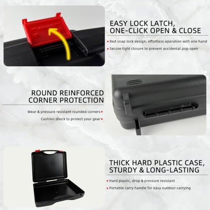 Portable Tool Box, Hard Plastic Tool Case for Tool Storage, Outdoor Storage Box for Electronics Pistols and Other Gear - Outer Size: 7.68” x 6.69” x 1.81” - size: S
