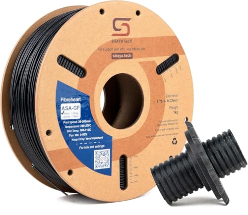 Siraya Tech Fibreheart ASA-GF 3D Printer Filament, Black, 1kg - color: Asa-gf Black