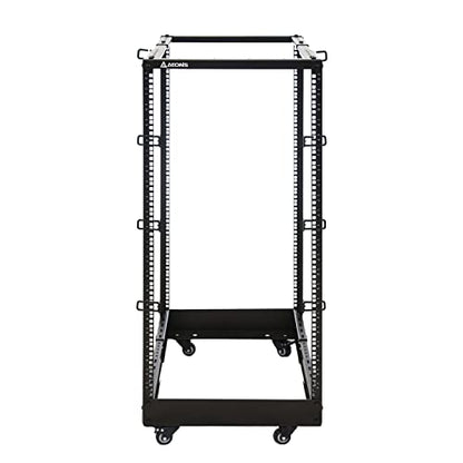 AEONS 22U 4-Post Open Frame Server Rack with Casters, Adjustable Depth - color: B-4POST, size: 22U