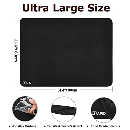 SAPID Extra Large Silicone Mat for Crafts Resin Art Painting 23.6" x 31.4" - color: Black, size: 23.6"×31.4"