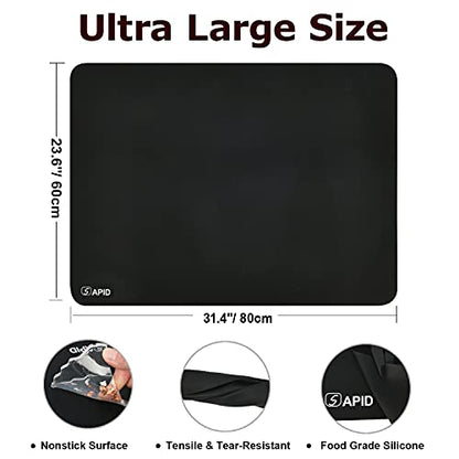 SAPID Extra Large Silicone Mat for Crafts Resin Art Painting 23.6" x 31.4" - color: Black, size: 23.6"×31.4"
