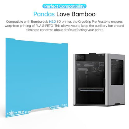 BIQU CryoGrip Pro Frostbite Build Plate for Bambu-Lab H2D H2S 3D Printers - color: Frostbite-Blue, size: 346*355MM-H2D/S, style: Frostbite