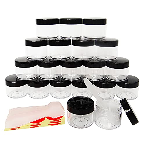 20pcs 20ml Makeup Sample Round Pot, 20g Empty Storage Container - color: 20pack 20ml Black