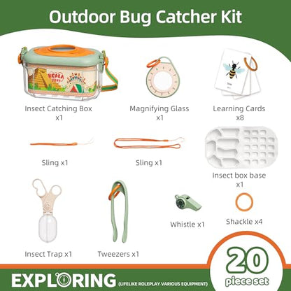 Bug Catcher Kit for Kids,STEM Outdoor Exploration Set（Ages 3+） - style: Kids Bug Catcher Set