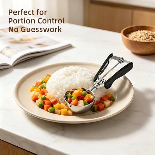 Extra Large Ice Cream Scoop 70MM, Trigger Release Stainless Steel Cookie Scoop, Portion Scoop 3.7 oz/105ml, Commercial Food Disher, for Portion Control, Cookie Dough, Cupcake Batter (7 Tablespoon) - size: 7 tbsp