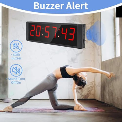 Large Stopwatch with Start/Stop Button, LED Digital Timer with Remote, Countdown Clock with Buzzer, Gym Clock for Home Gym, Interval Timer for Workout - style: Rechargeable