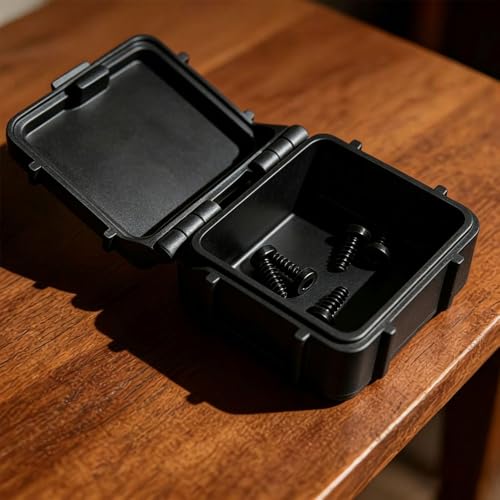 Portable Small Thickened PLA Plastic Hardware Toolbox with Lid Home Office Desktop Jewelry Screw Organizer Tool,4.5x4.6x2.5cm (Black) - color: Black