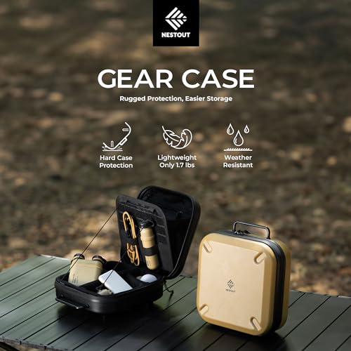 ELECOM NESTOUT Gear Storage Case, Lightweight Hard Shell, Water-Resistant, Stackable Organizer with Padded Dividers, Impact Resistant, Fits Travel Outdoor Batteries Tech Accessories (Black) - color: Black