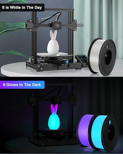3D Printer Filament PLA Glow in The Dark 1.75mm 3 Colors Bundle - color: Glow in the Dark Purple Blue Green Bundle