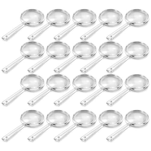 40 Pack 5X Plastic Mini Handheld Magnifying Glasses