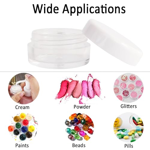 20pcs 3g Empty Plastic Cosmetic Sample Jars for Eye Shadow Nails - color: 20x 3ml White