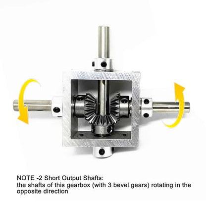 1:1 Right Angle Bevel Gearbox 1 Module 20 Teeth 90° Angle Drive Steering Gear Device Simple Mechanical DIY Module with 6mm Shaft - size: 6mm shaft, style: 2 output shaft