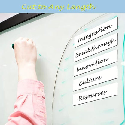 Dry Erase Magnetic Tape, 2 in x 24 ft - Magnet Post It Notes Label Roll Reusable Whiteboard Self-Cut Strips for Toolbox, Cabinet, Whiteboard, Classroom, Garage & Warehouse Organization, White - color: 2 in X 24ft, 1 Roll