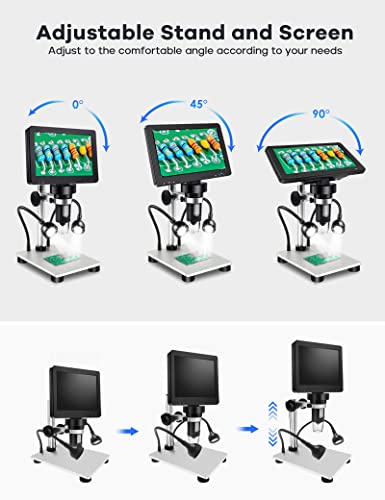 Leipan 7" LCD Digital Microscope 1200X,12MP Coin Microscope with Screen