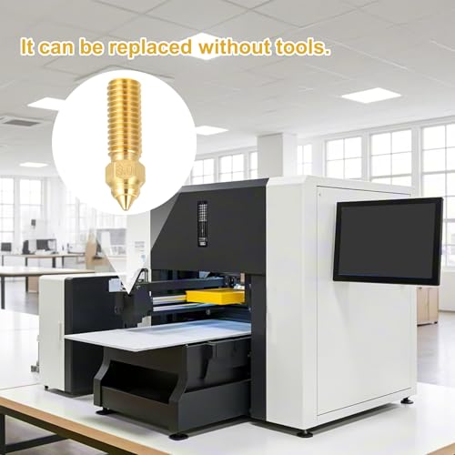 uxcell 5 Pcs 0.6mm Brass Nozzles M6 Thread for K1 3D Printers - size: 0.6mm